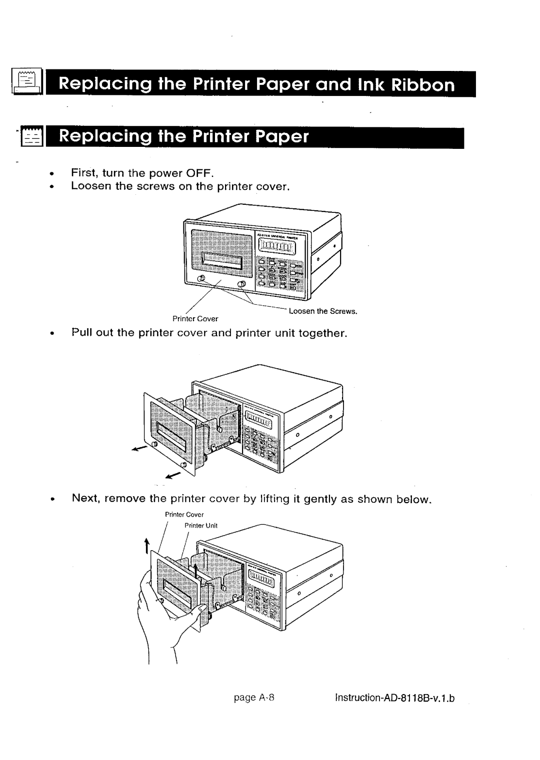 A&D AD-8118B manual 