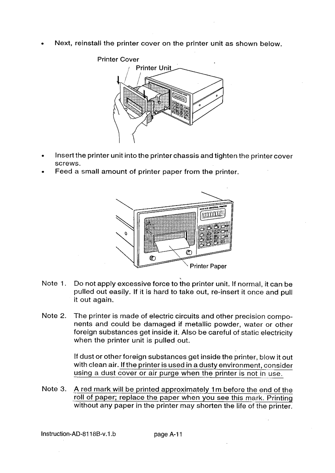 A&D AD-8118B manual 