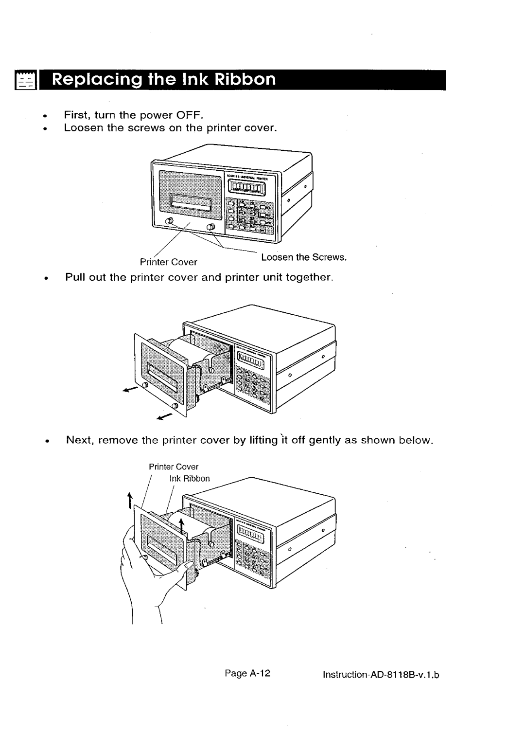 A&D AD-8118B manual 