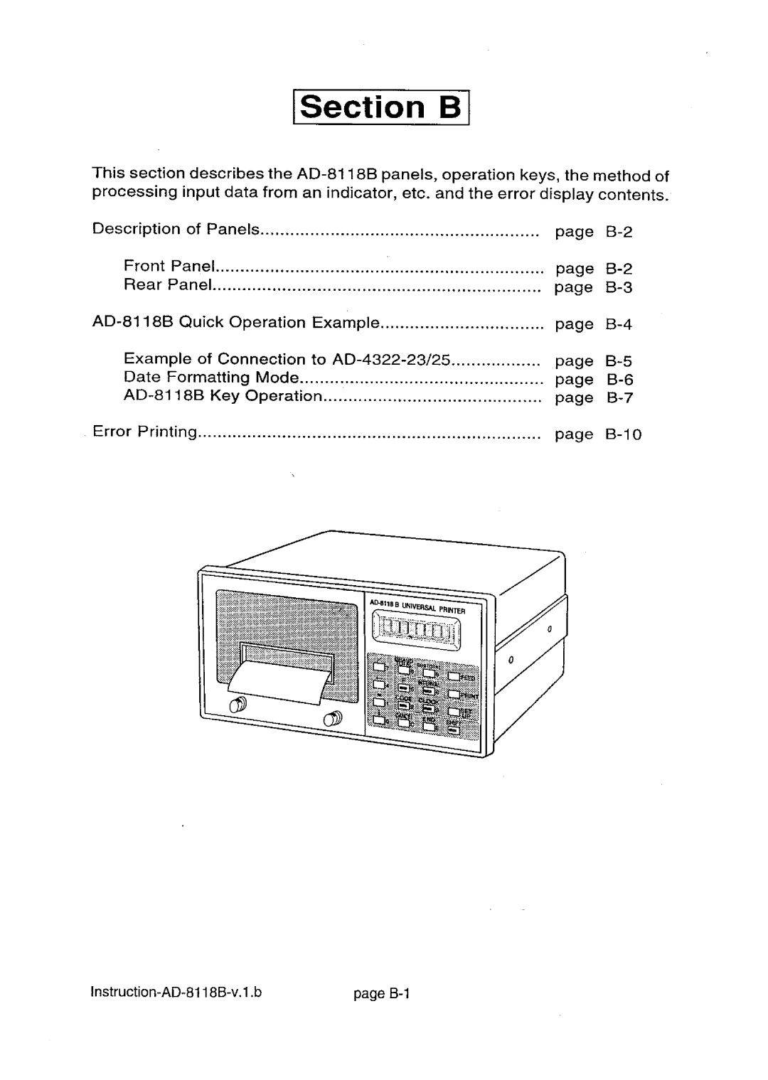 A&D AD-8118B manual 