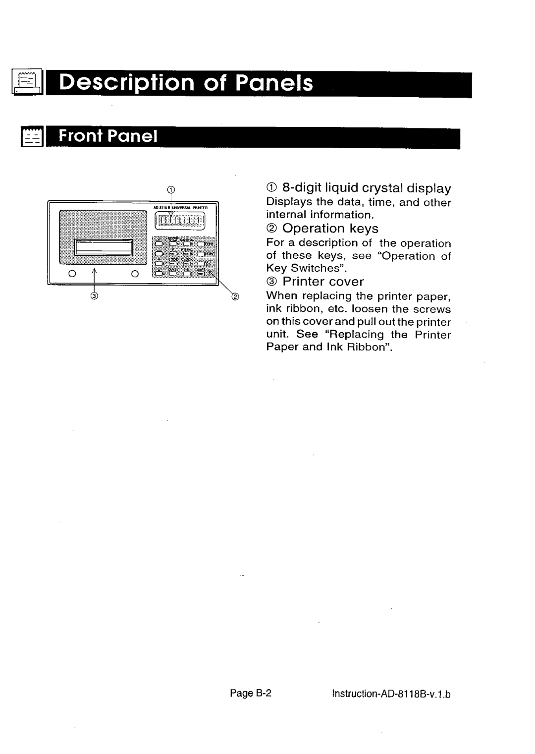 A&D AD-8118B manual 