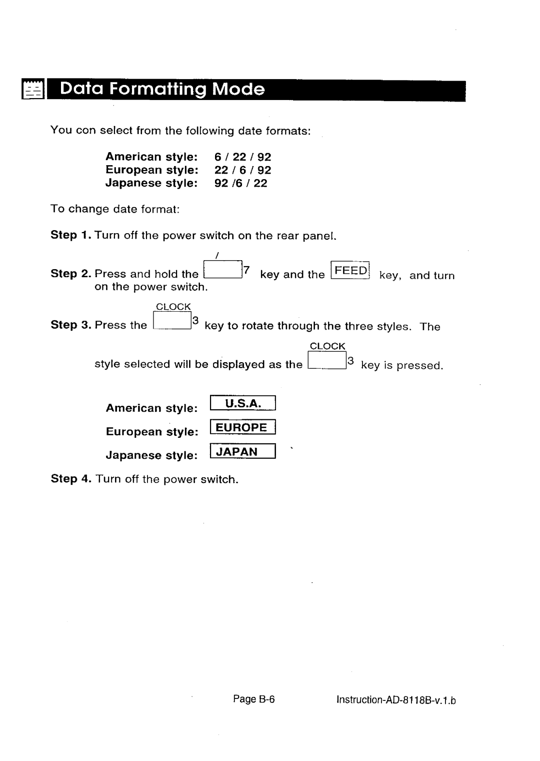 A&D AD-8118B manual 