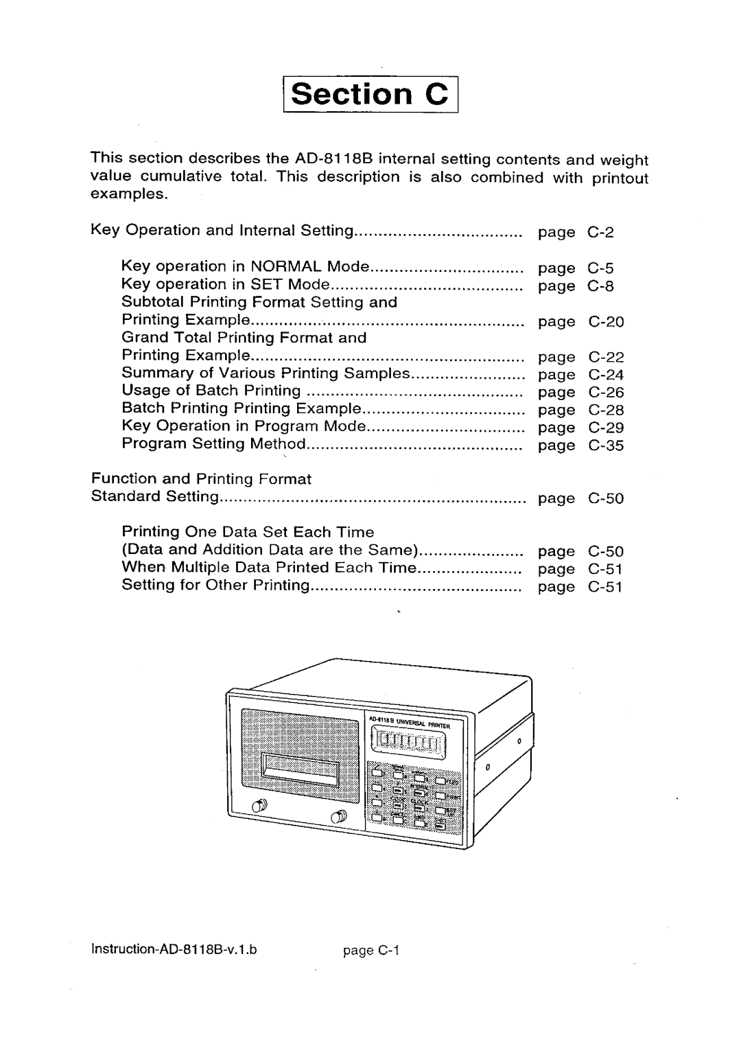 A&D AD-8118B manual 