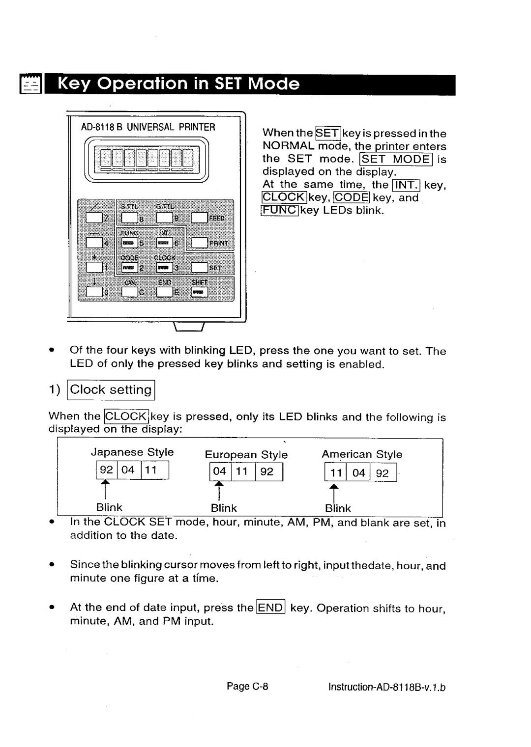 A&D AD-8118B manual 