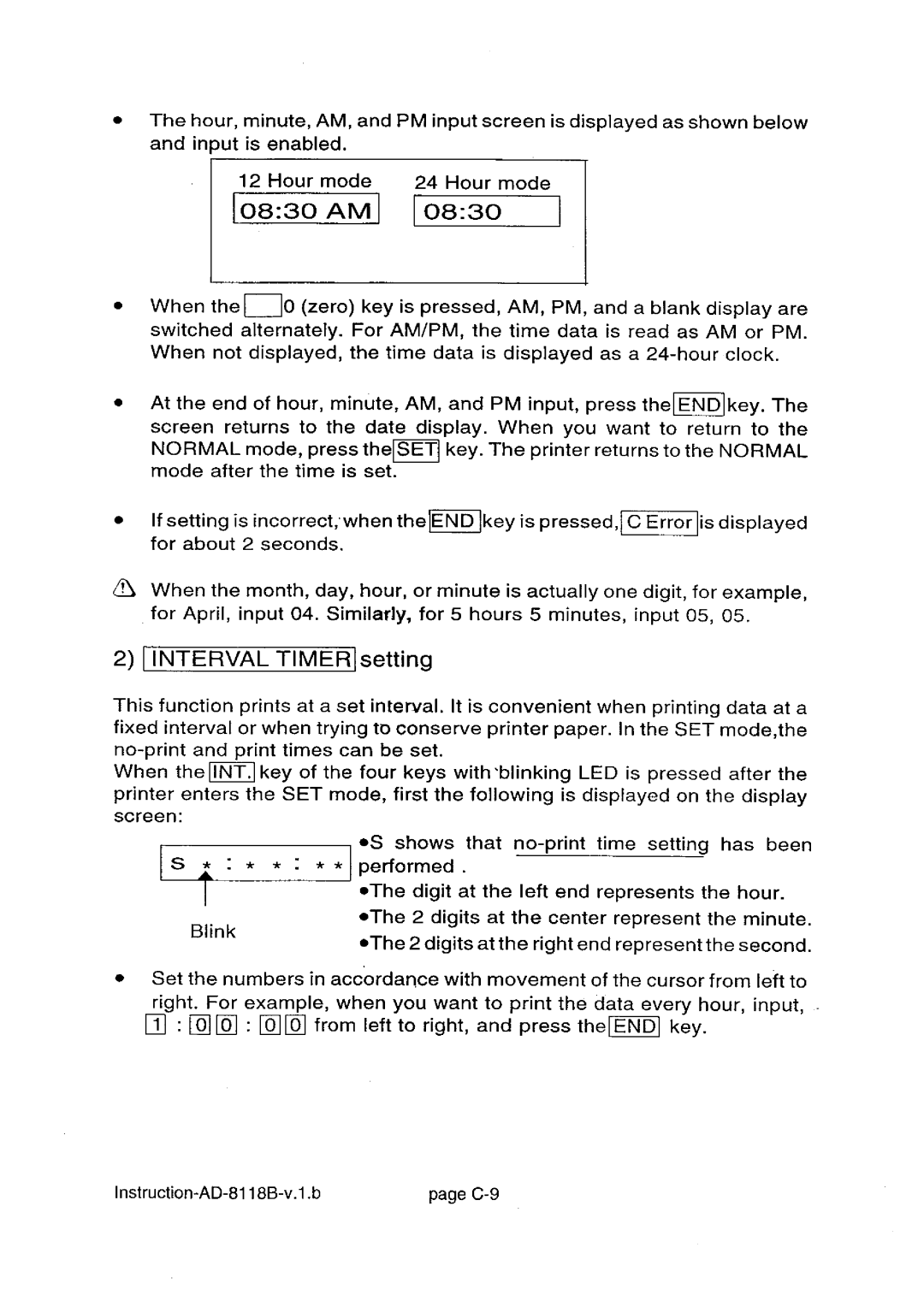 A&D AD-8118B manual 