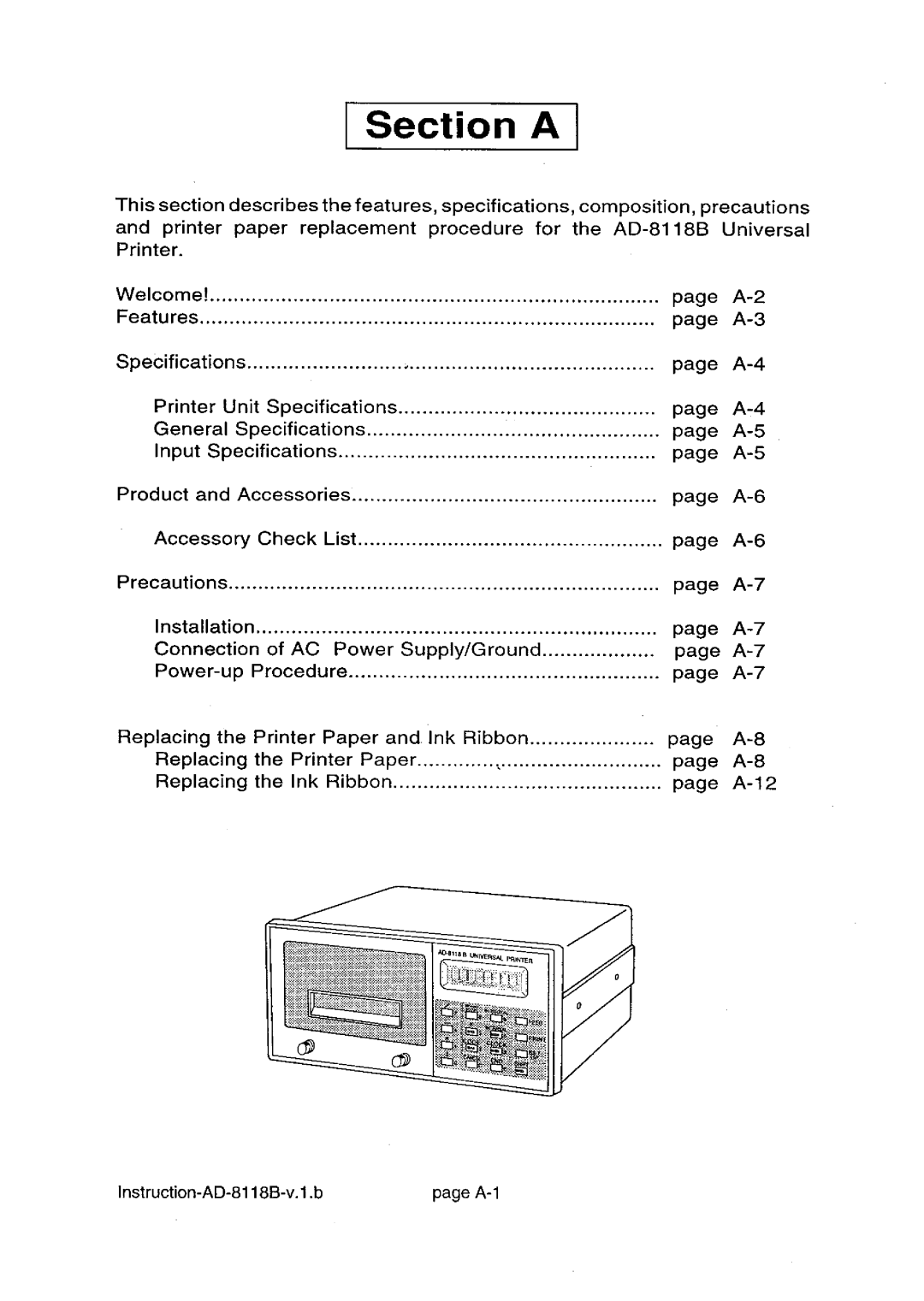 A&D AD-8118B manual 