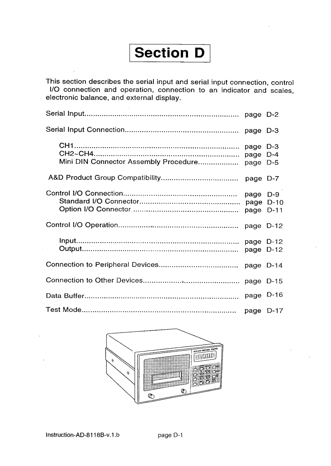 A&D AD-8118B manual 