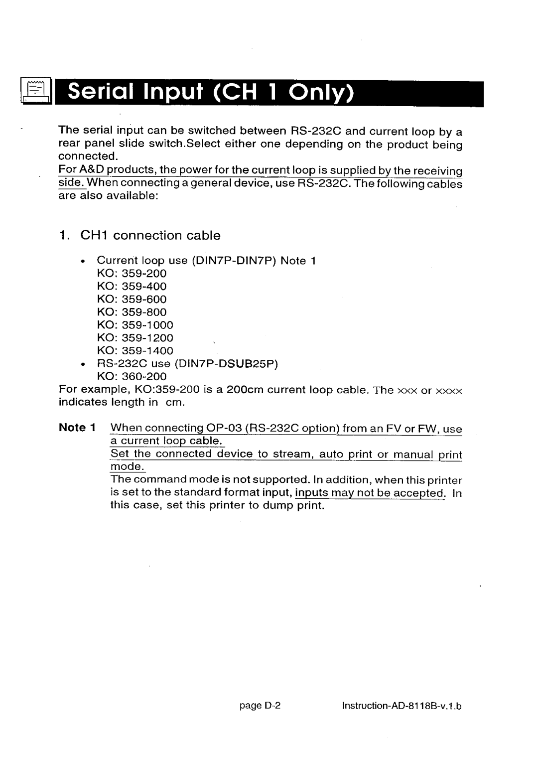 A&D AD-8118B manual 