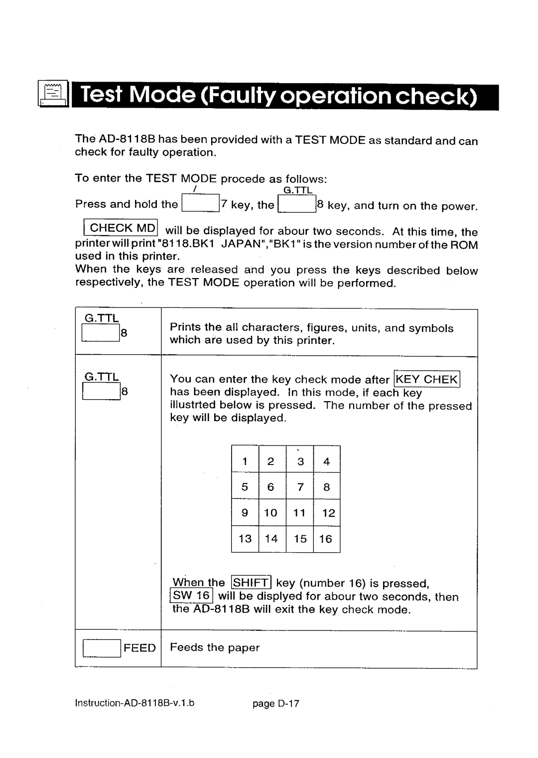 A&D AD-8118B manual 