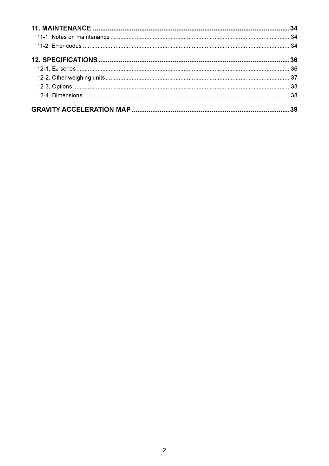 A&D EJ-3000, EJ-6100, EJ-440, EJ-4100, EJ-120, EJ-2000, EJ-1500 manual Maintenance 