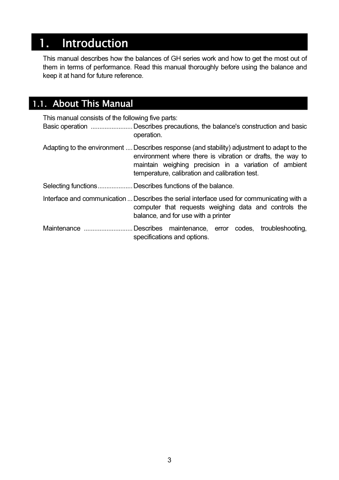 A&D GH-120/GH-200/GH-300/GH-202/GH-252 manual Introduction, About This Manual 