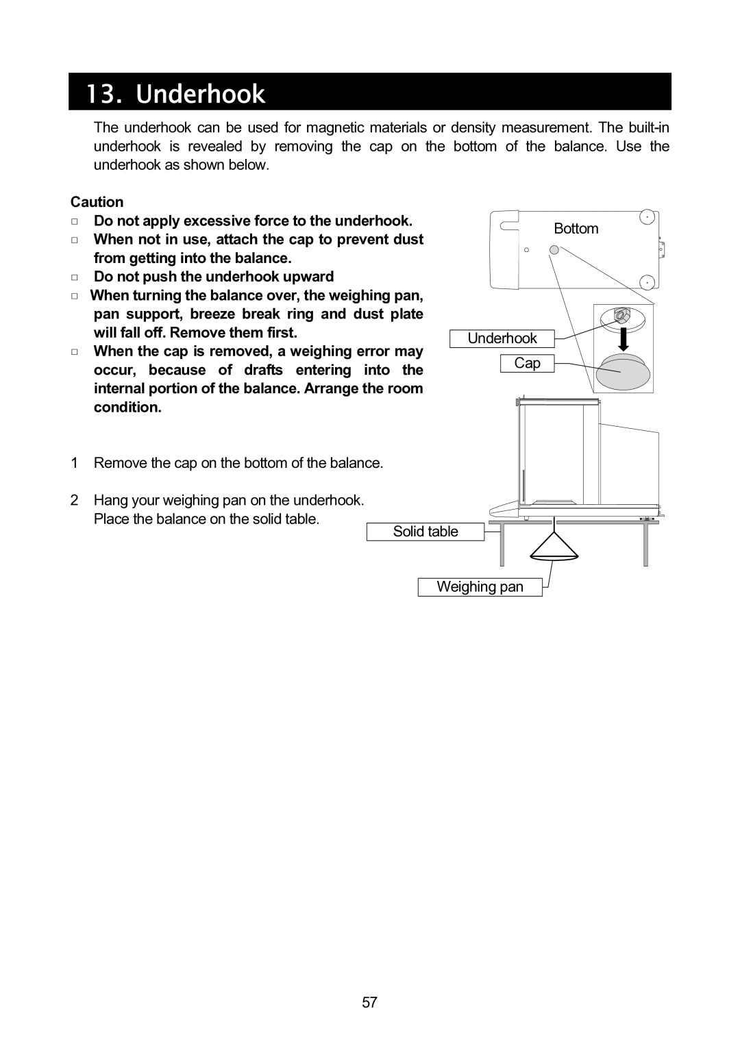 A&D GH-120/GH-200/GH-300/GH-202/GH-252 manual Underhook 