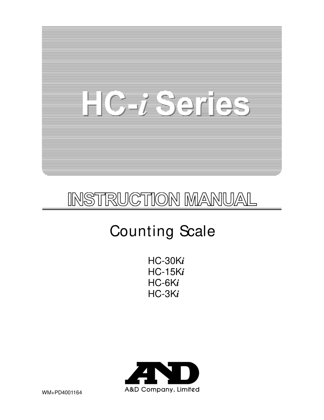 A&D HC-3Ki, HC-15Ki, HC-30Ki, HC-6Ki manual Counting Scale 