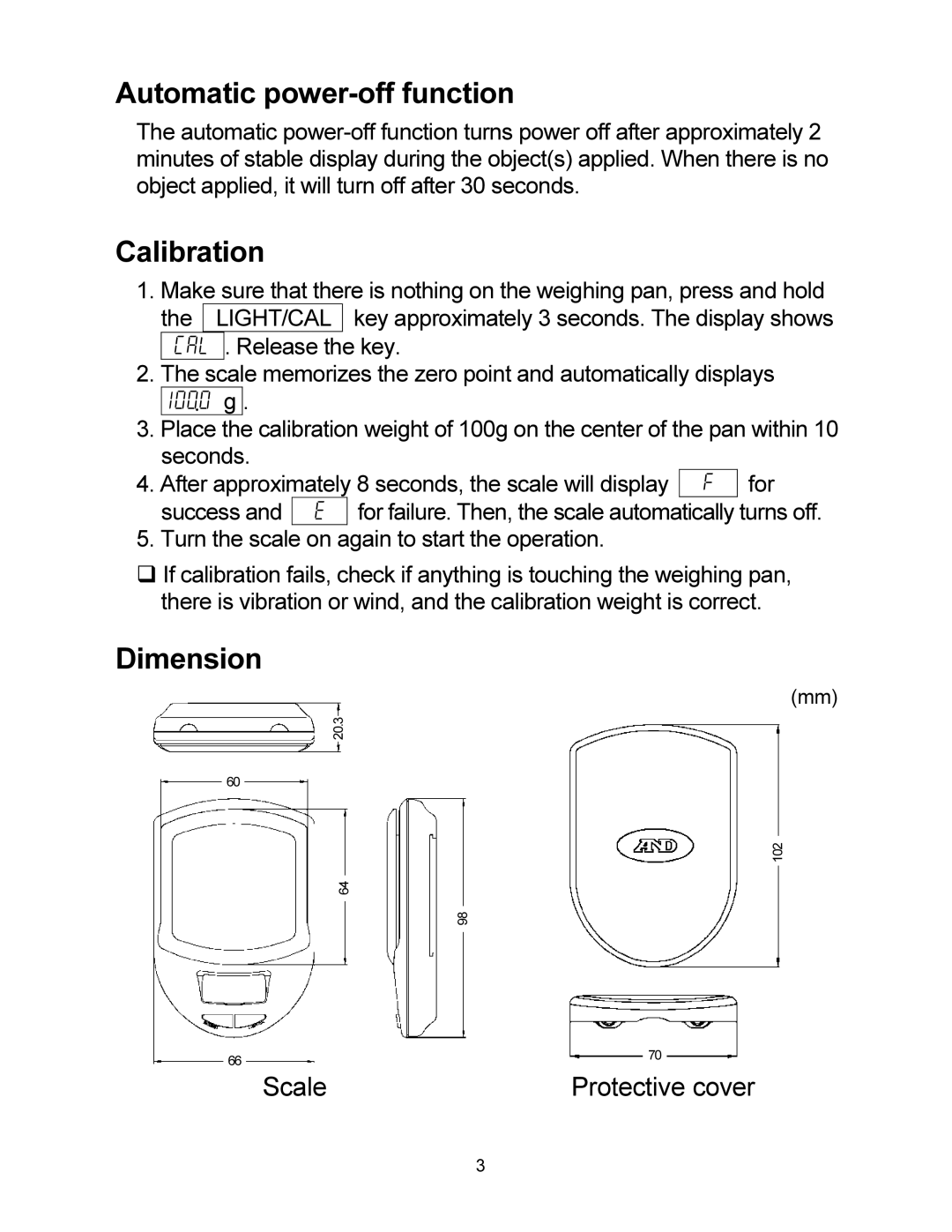 A&D HJ-150 specifications Automatic power-off function, Scale 