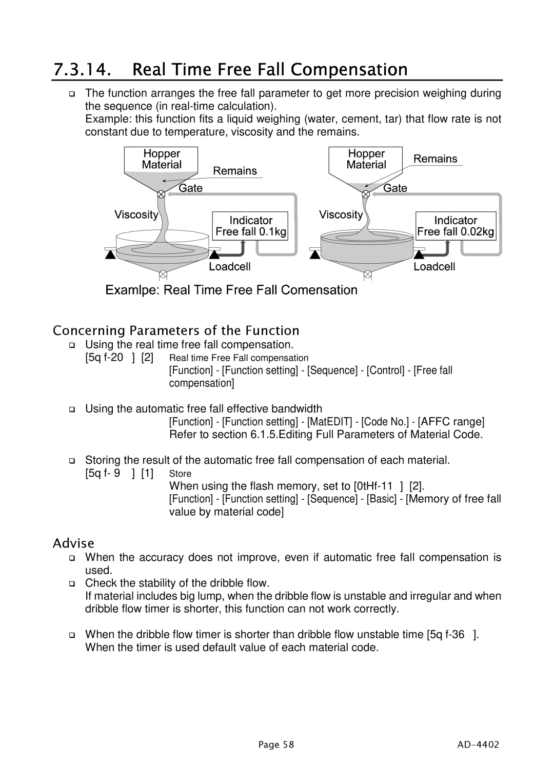 A&D PD4000243 manual Real Time Free Fall Compensation 