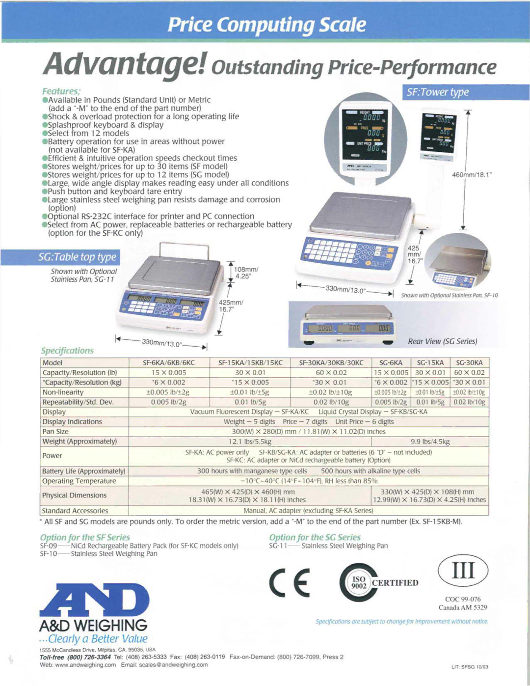 A&D SF/SG manual 