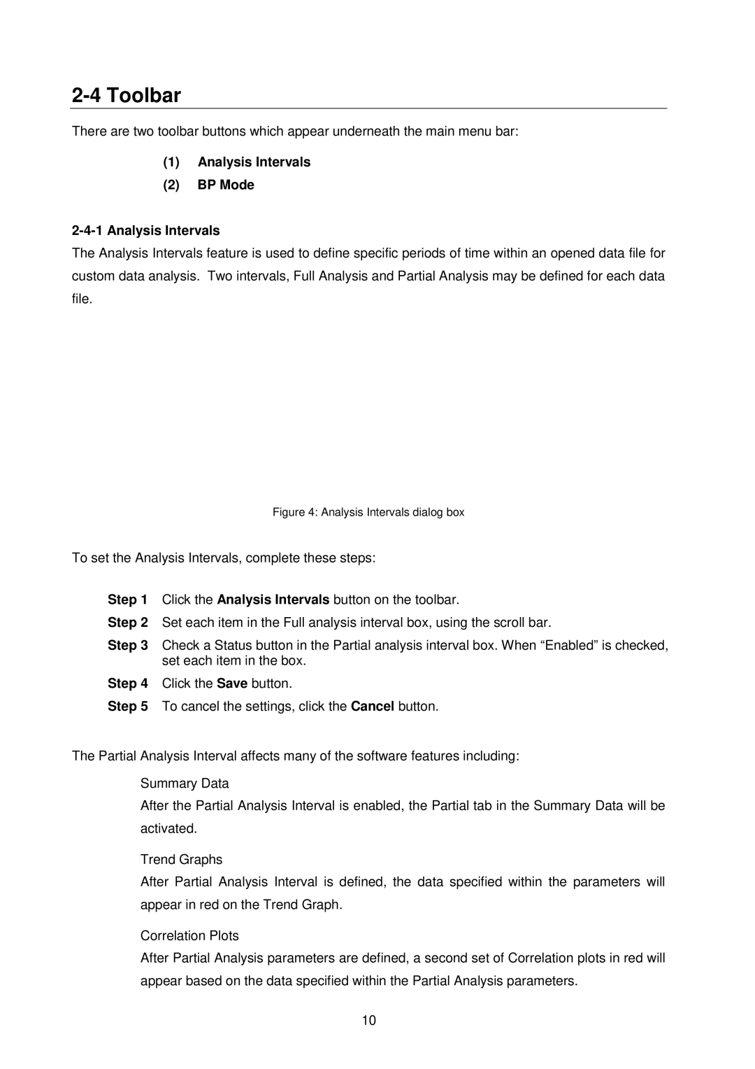 A&D TM-2430-13 instruction manual Toolbar, Analysis Intervals BP Mode 