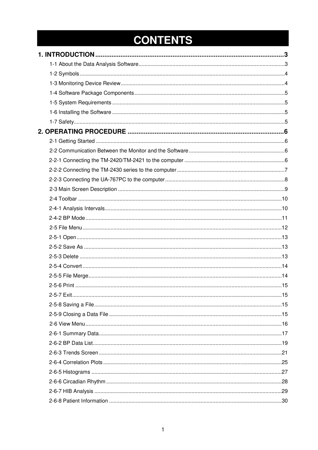 A&D TM-2430-13 instruction manual Contents 