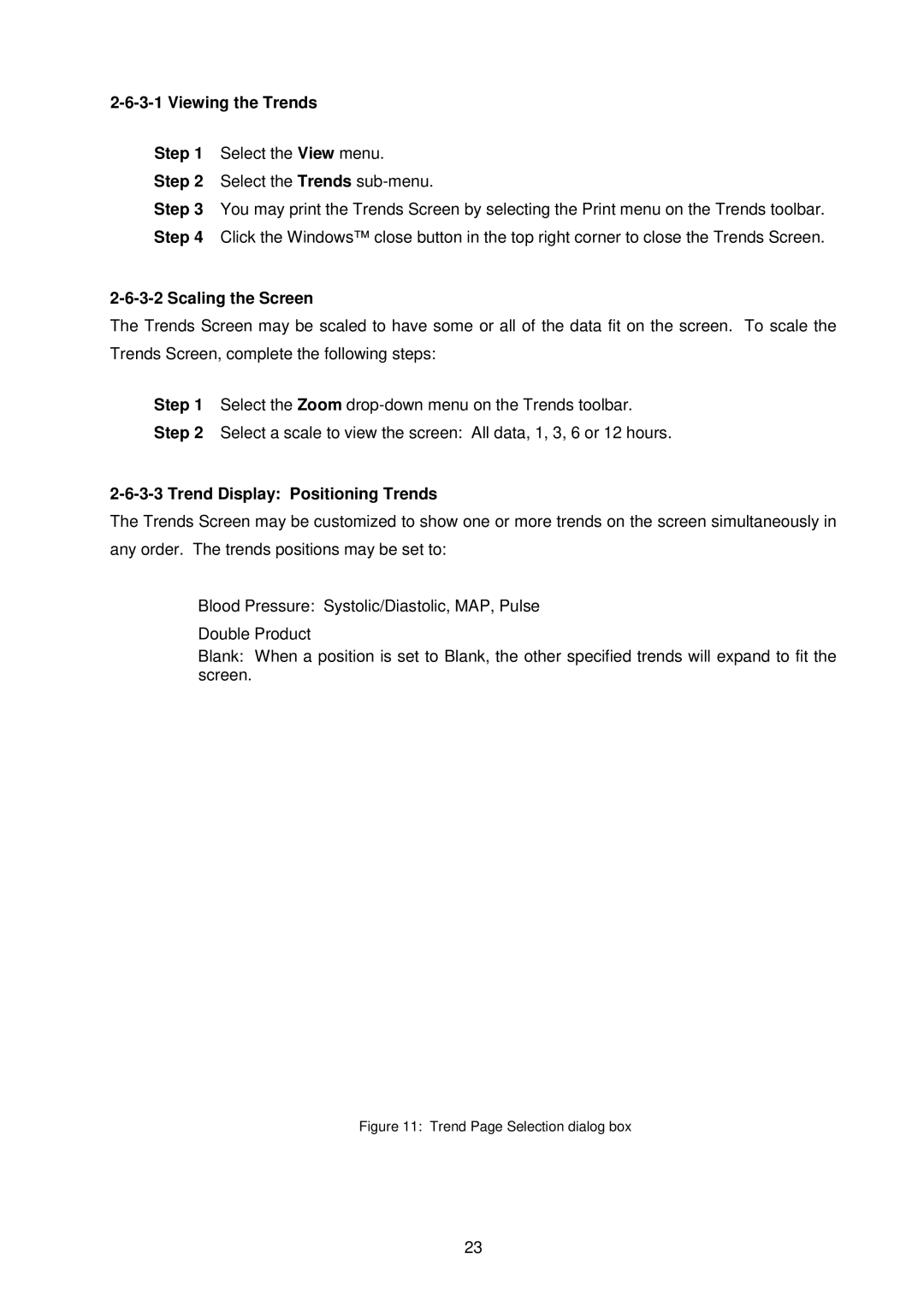 A&D TM-2430-13 instruction manual Viewing the Trends, Scaling the Screen, Trend Display Positioning Trends 