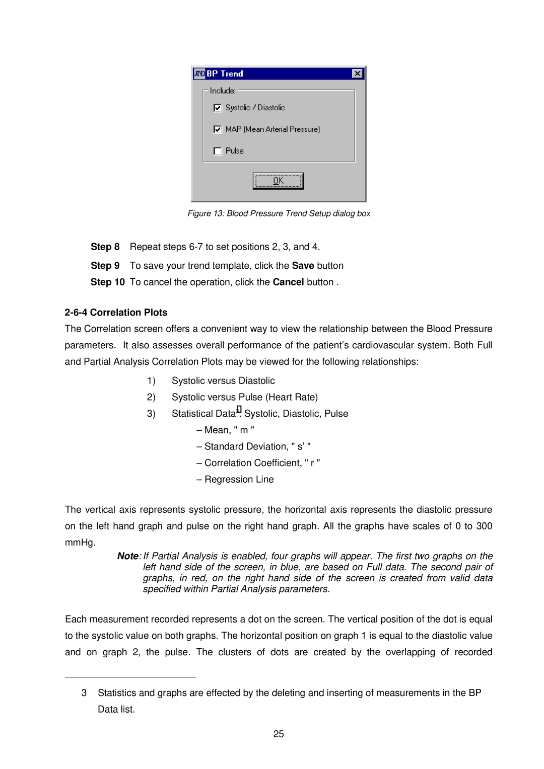 A&D TM-2430-13 instruction manual Blood Pressure Trend Setup dialog box 