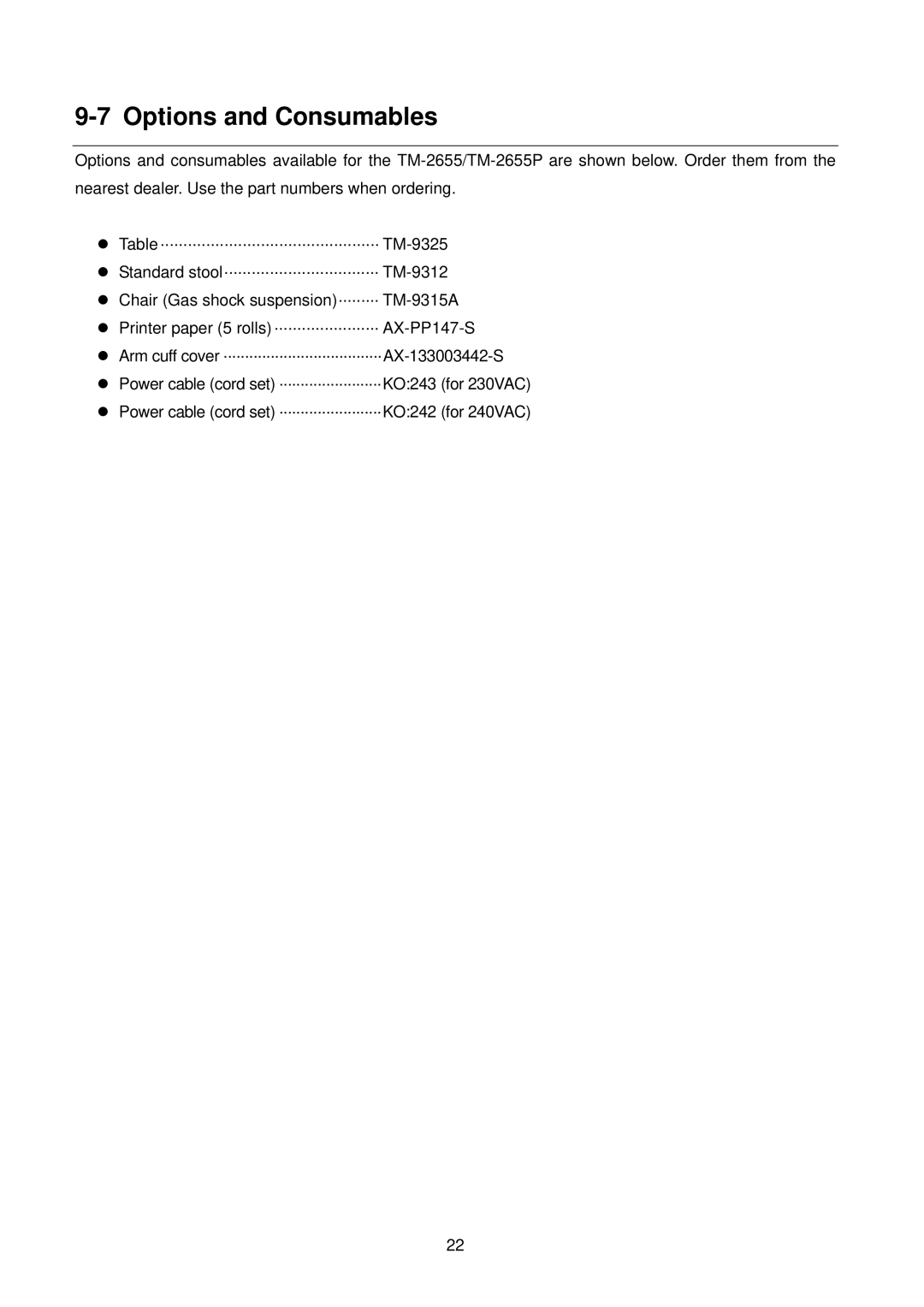 A&D TM-2655P manual Options and Consumables 