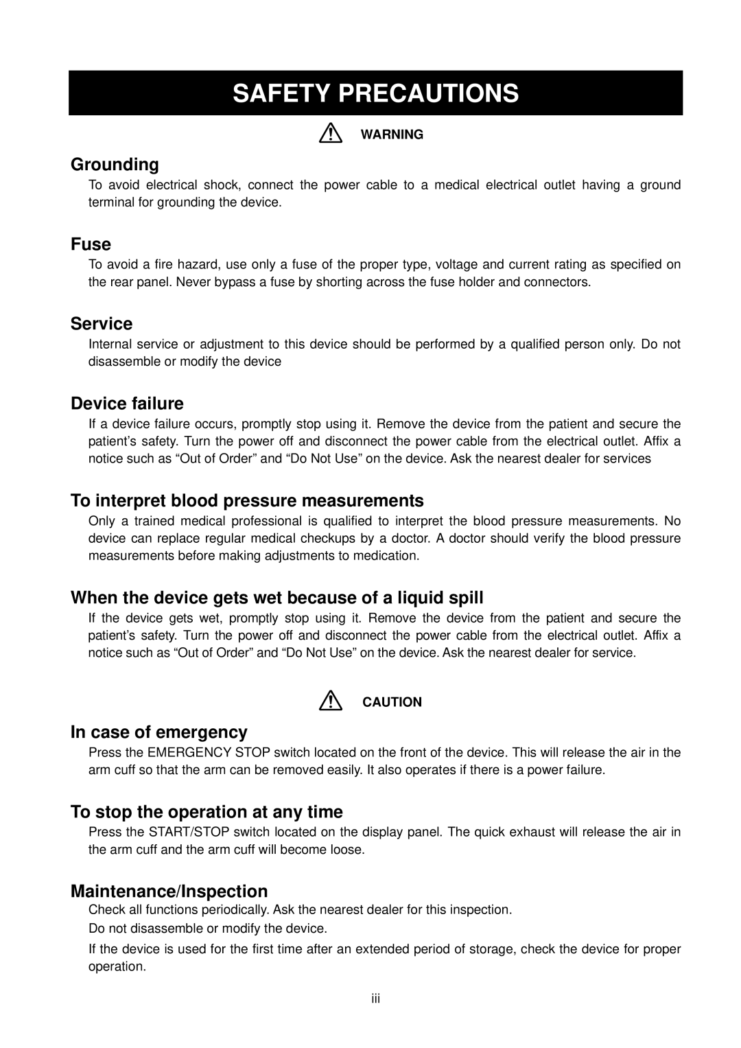 A&D TM-2655P manual Safety Precautions, Grounding 