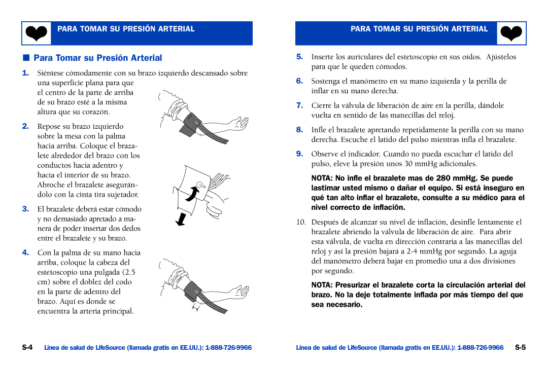 A&D UA-100 manual Para Tomar su Presión Arterial 