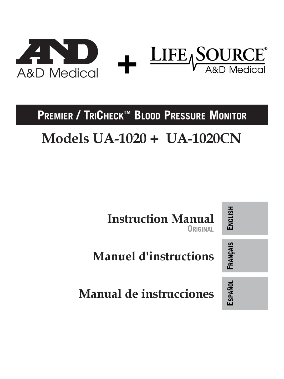 A&D instruction manual Models UA-1020 + UA-1020CN 