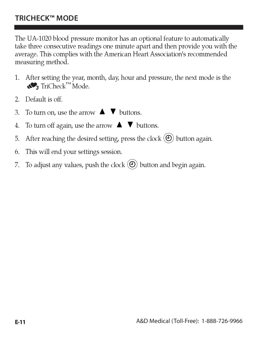 A&D UA-1020CN instruction manual Tricheck Mode 