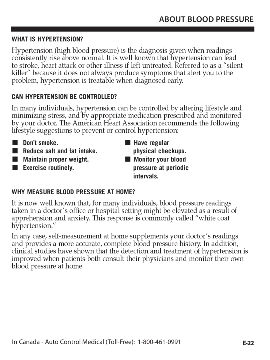 A&D UA-1020CN What is HYPERTENSION?, Can Hypertension be CONTROLLED?, WHY Measure Blood Pressure AT HOME? 