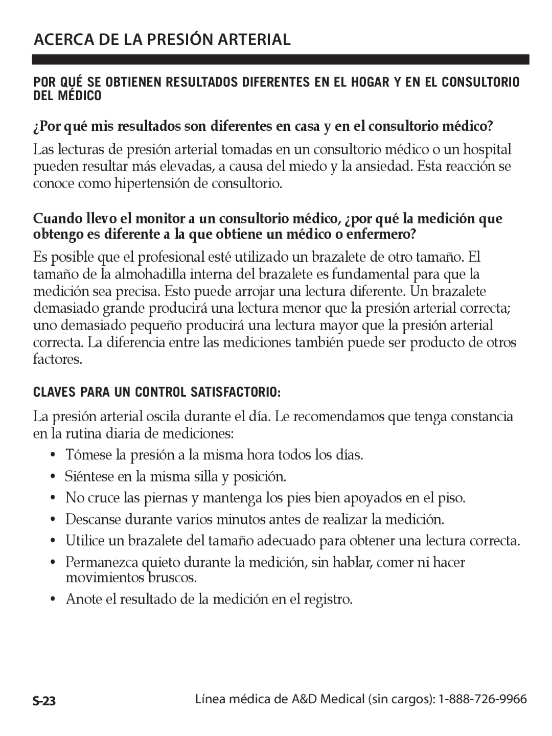 A&D UA-1020CN instruction manual Claves Para UN Control Satisfactorio 