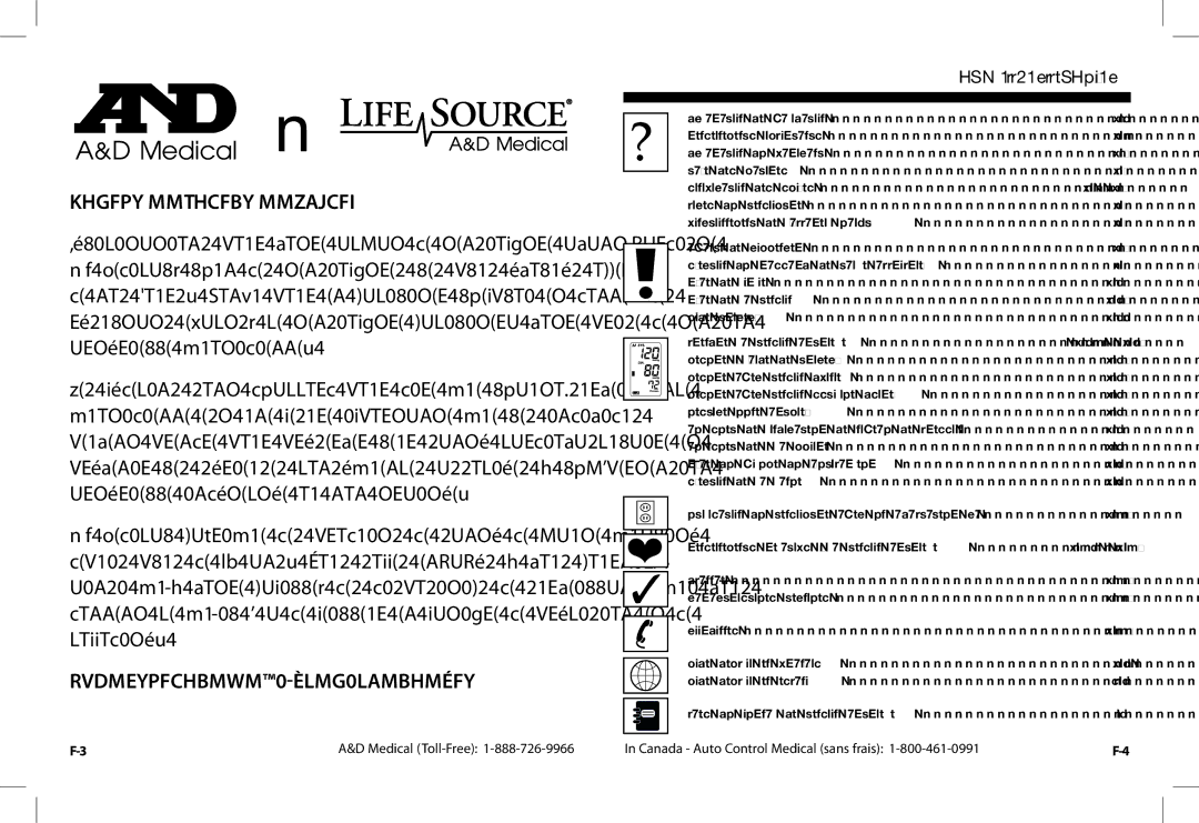 A&D UA-1030TCN instruction manual Table DES Matières, Déclaration DE Validation 