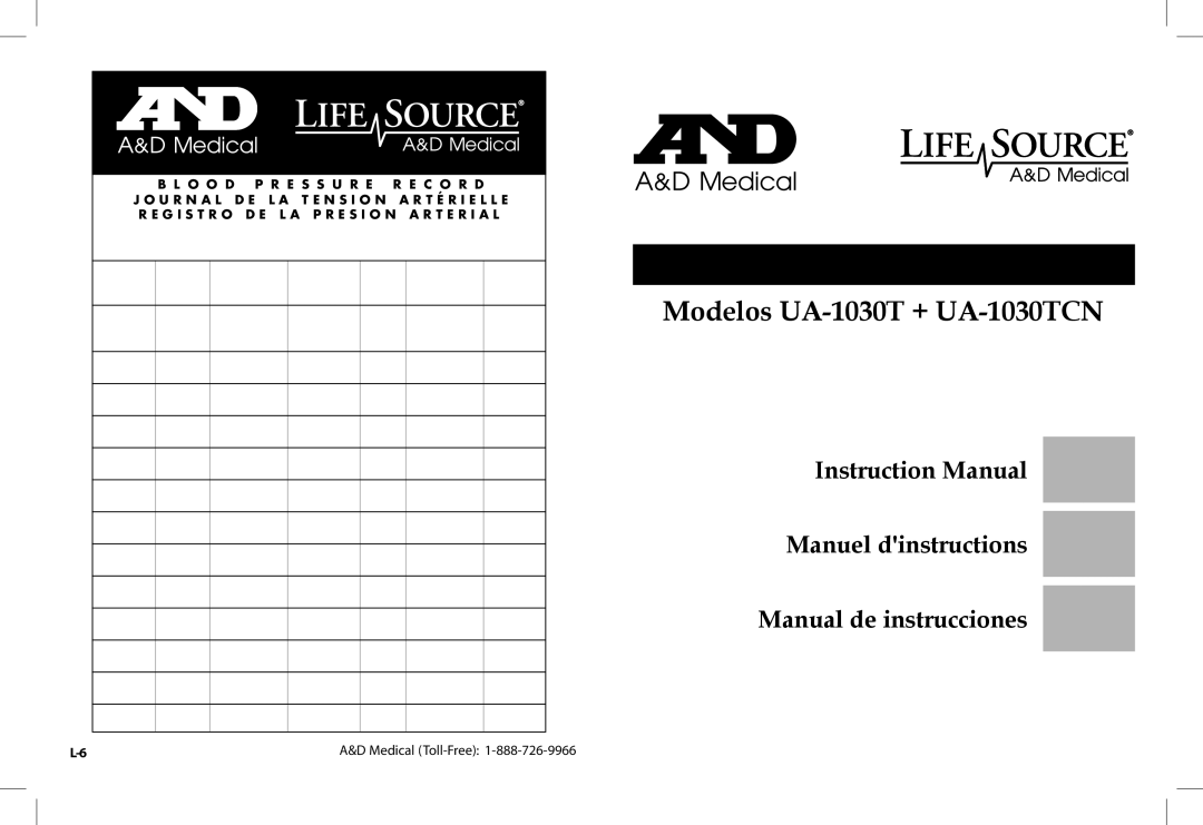 A&D instruction manual Modelos UA-1030T + UA-1030TCN 