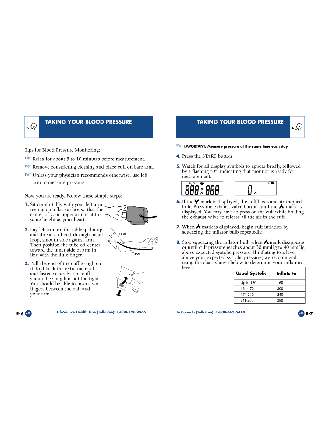 A&D UA-704 manual Taking Your Blood Pressure 