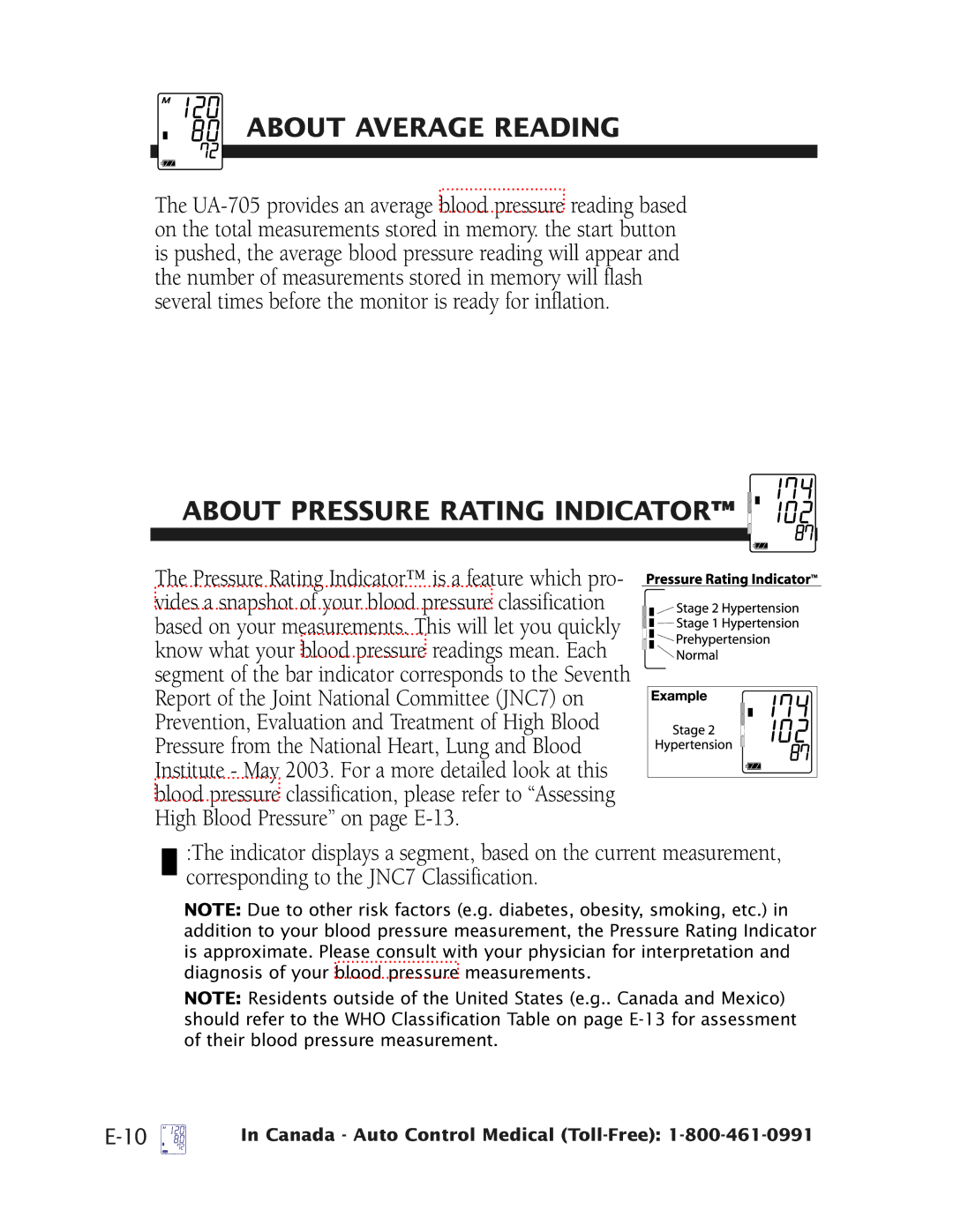 A&D ua-705 manual About Average Reading, About Pressure Rating Indicator 