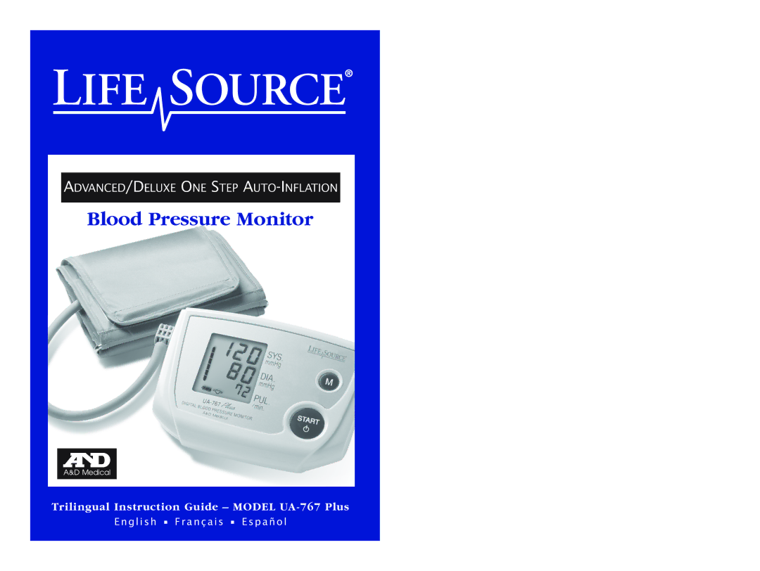 A&D UA-767 Plus manual Blood Pressure Monitor 