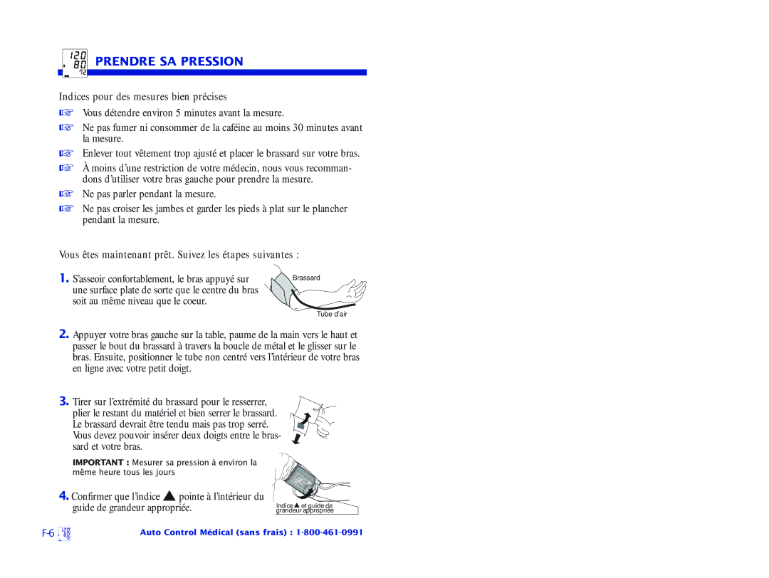 A&D UA-767 Plus manual Prendre SA Pression, Indices pour des mesures bien précises 