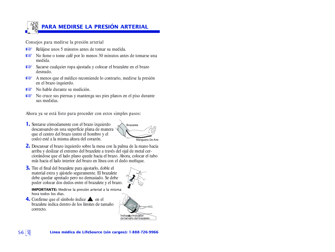 A&D UA-767 Plus manual Para Medirse LA Presión Arterial, Consejos para medirse la presión arterial 