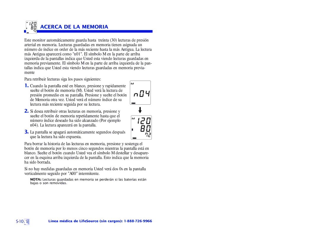 A&D UA-767 Plus manual Acerca DE LA Memoria 