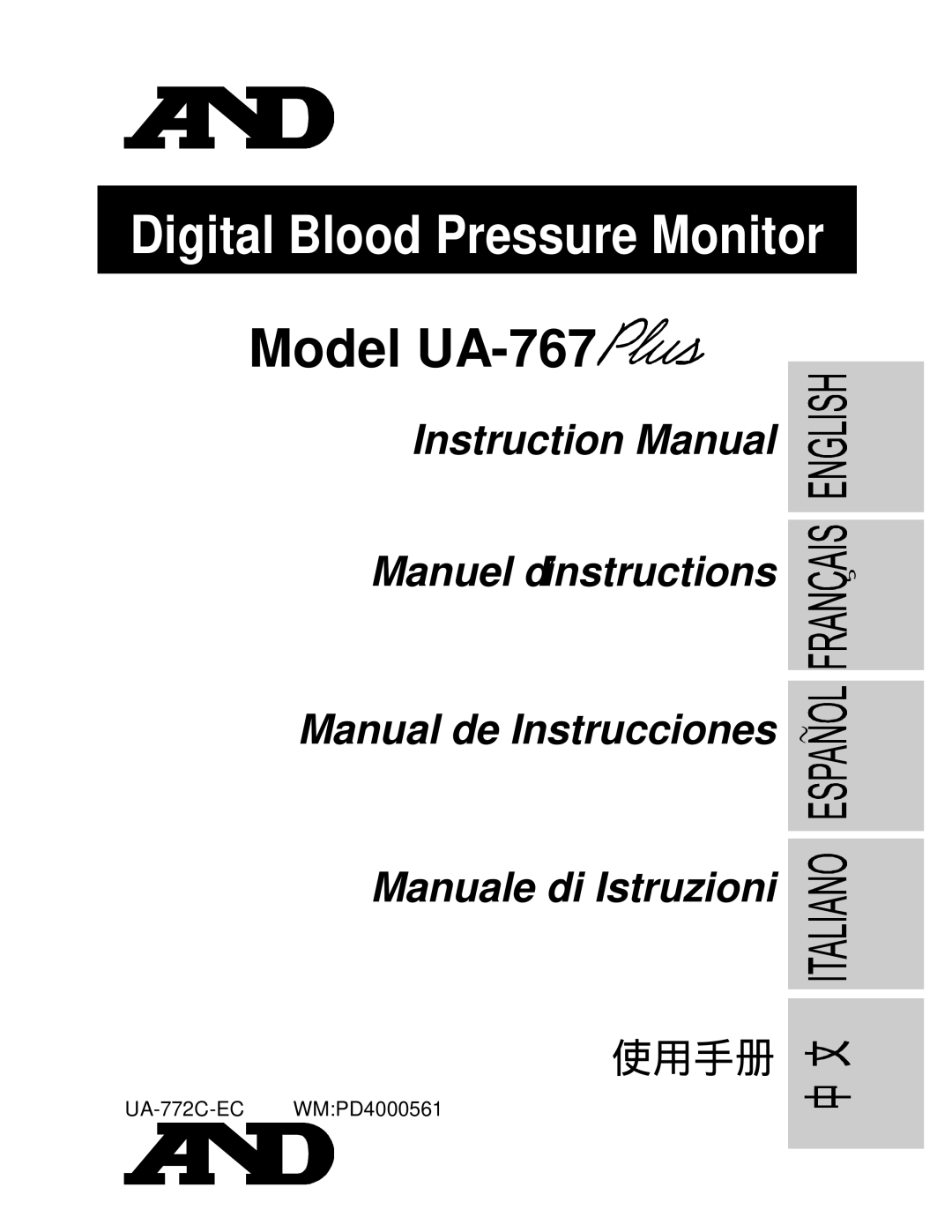 A&D UA-767 instruction manual Digital Blood Pressure Monitor 