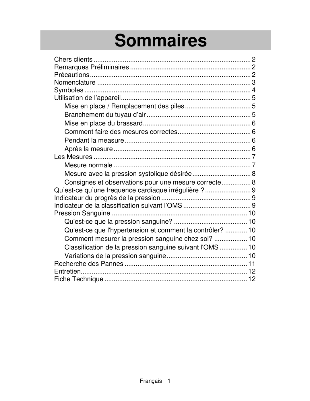 A&D UA-767 instruction manual Sommaires 