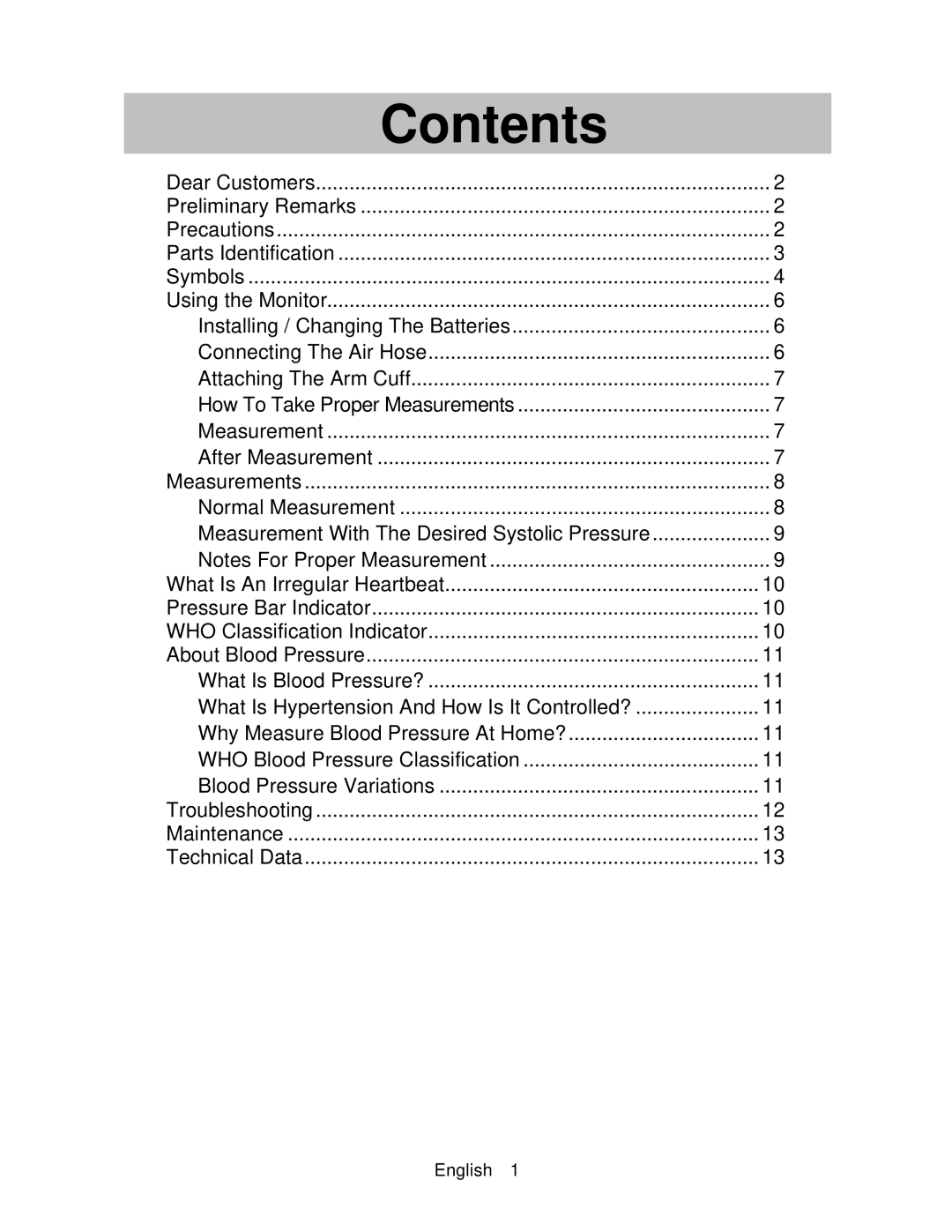 A&D UA-767 instruction manual Contents 