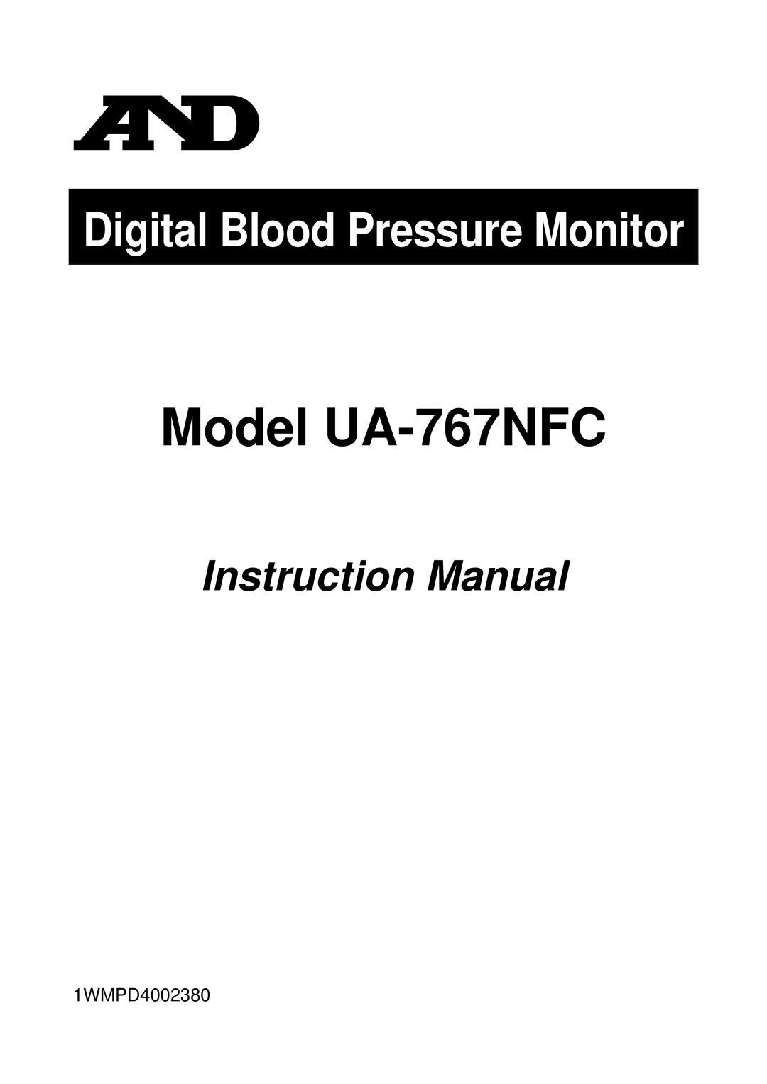 A&D instruction manual Model UA-767NFC 