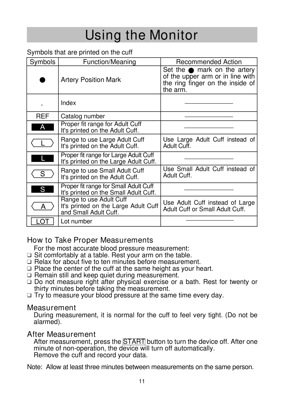 A&D UA-767NFC instruction manual How to Take Proper Measurements, After Measurement 