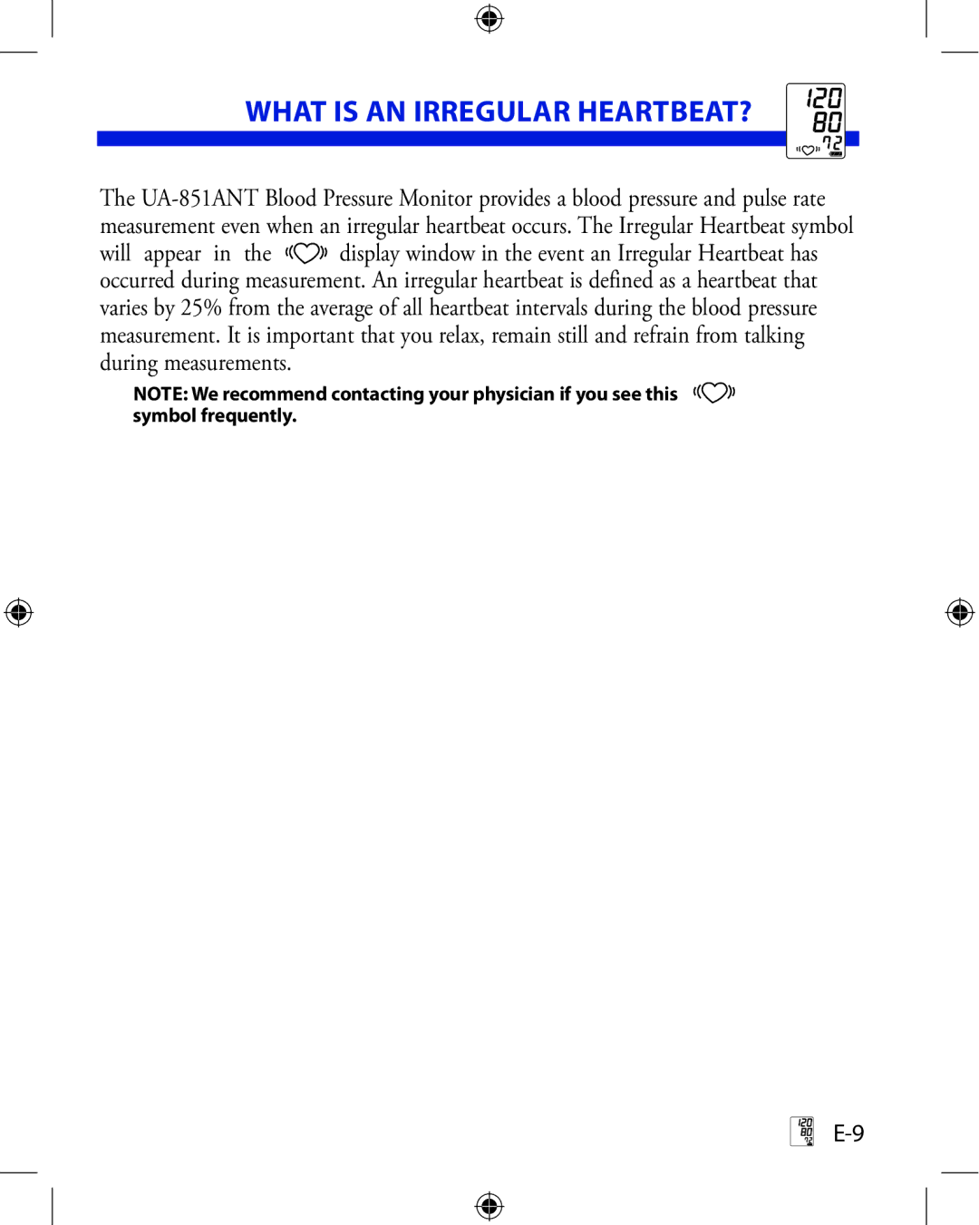 A&D UA-851ANT manual What is AN Irregular HEARTBEAT? 