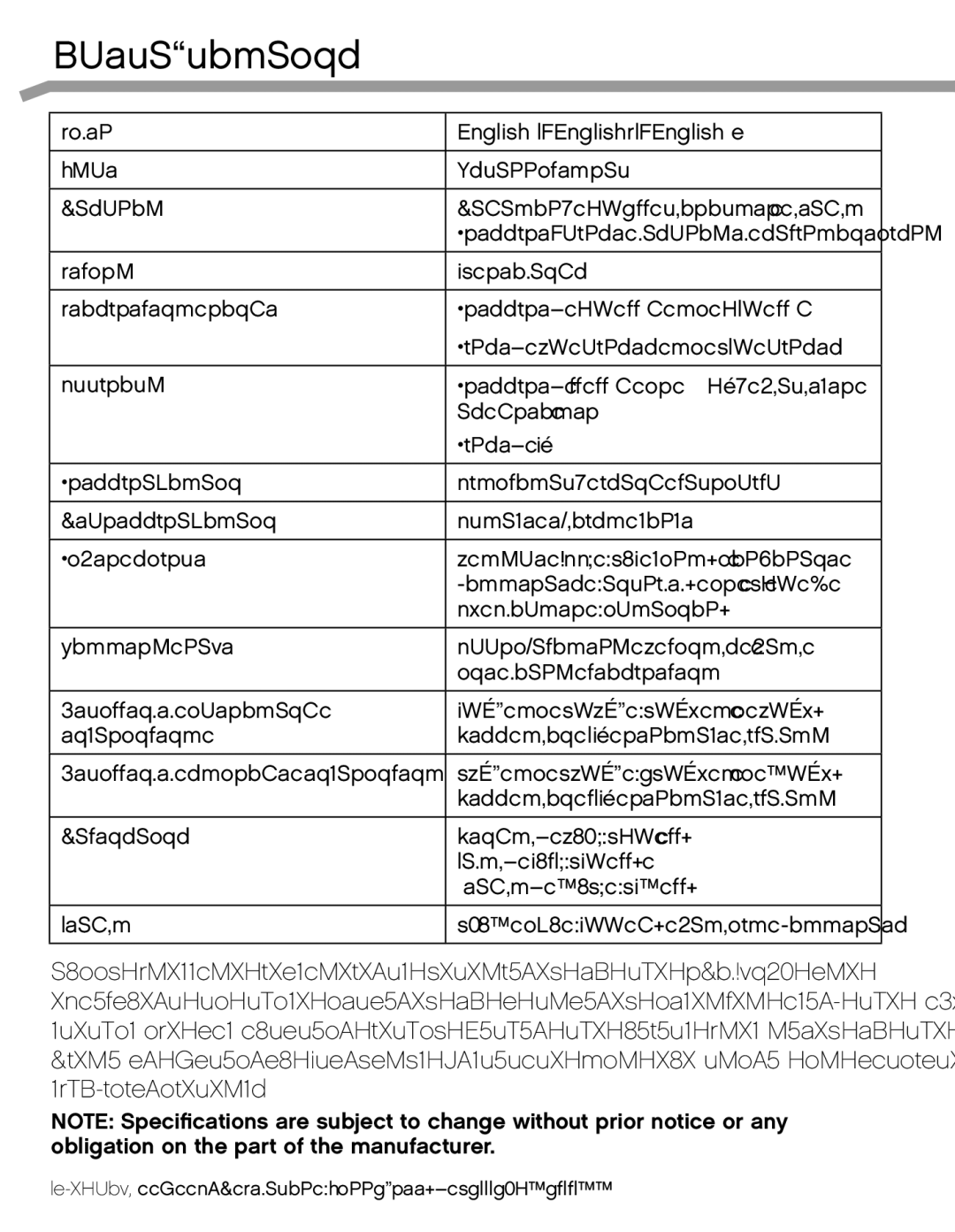 A&D UA_851THX, UA851TMW user manual Specifications, UA-851THW/UA-851TMW/UA-851THX 