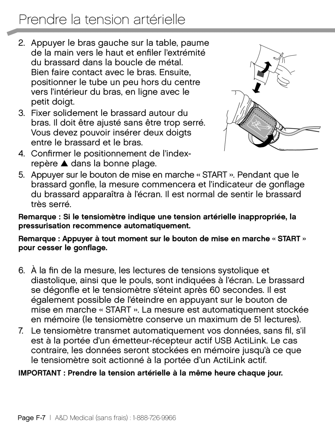 A&D UA_851THX, UA-851THW, UA851TMW user manual F-7 A&D Medical sans frais 