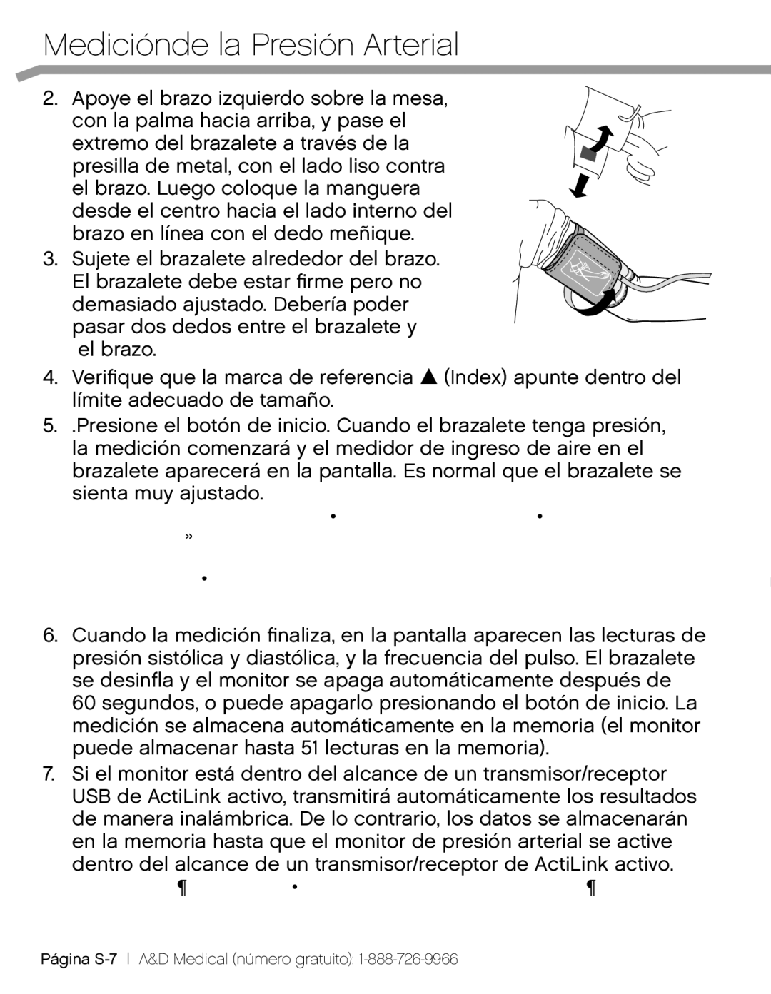 A&D UA-851THW, UA851TMW, UA_851THX user manual Mediciónde la Presión Arterial 