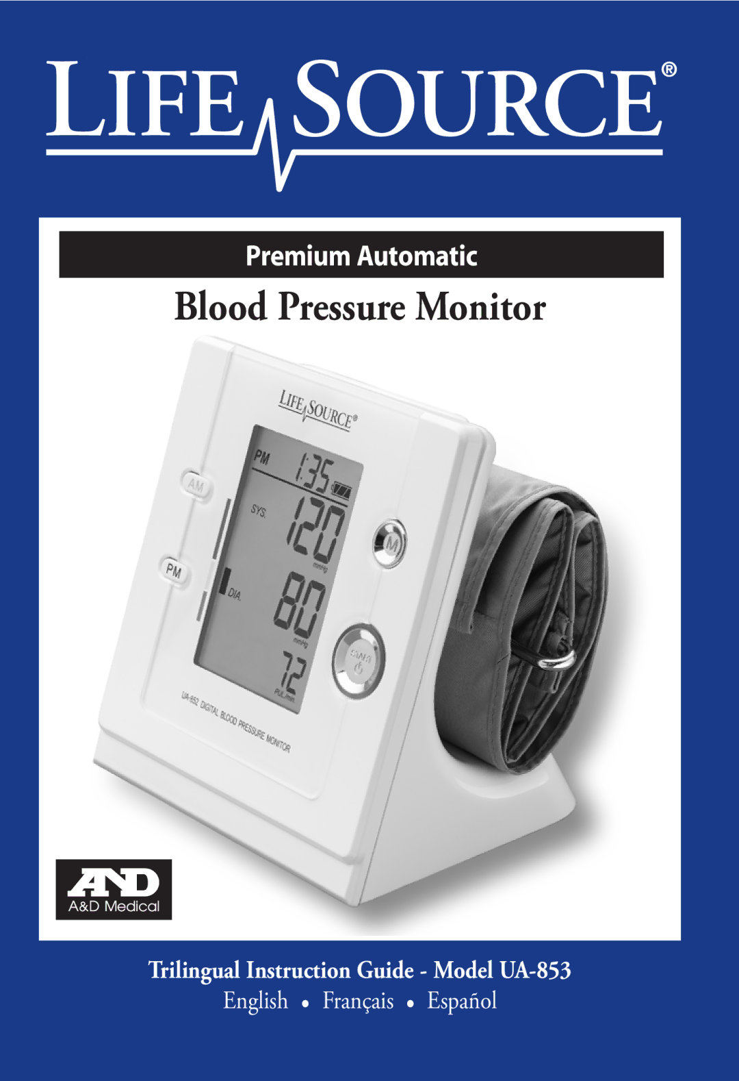 A&D UA-853 manual Blood Pressure Monitor 