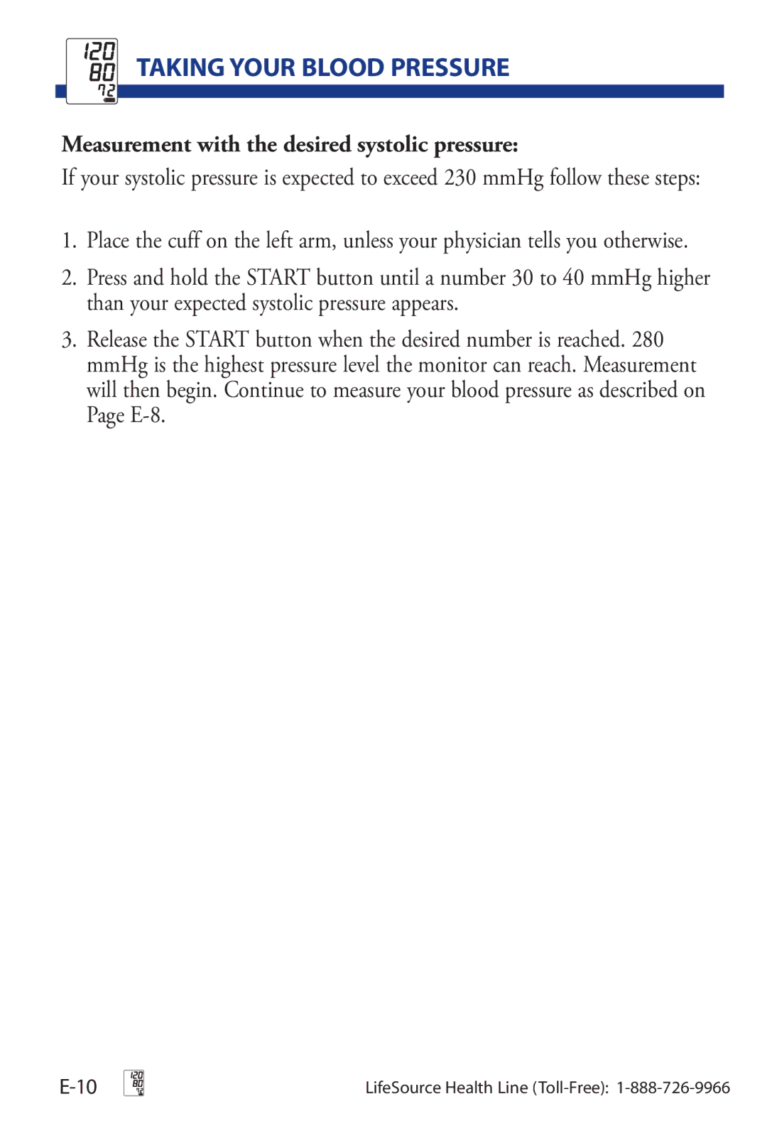 A&D UA-853 manual Measurement with the desired systolic pressure 